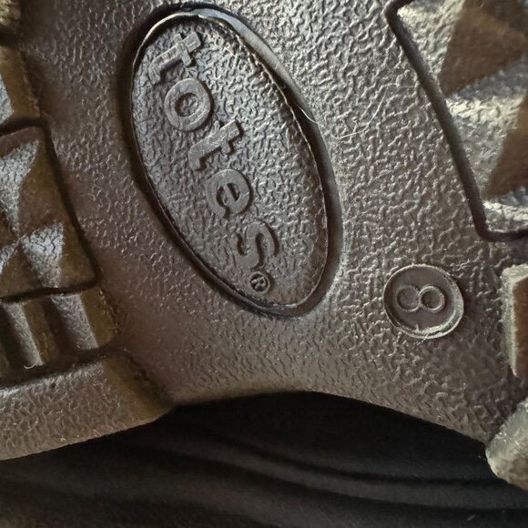 Totes Men's Winter Duck Boots Size 8 Brown & Black Water-Resistant Rubber & Sued - Picture 8 of 8